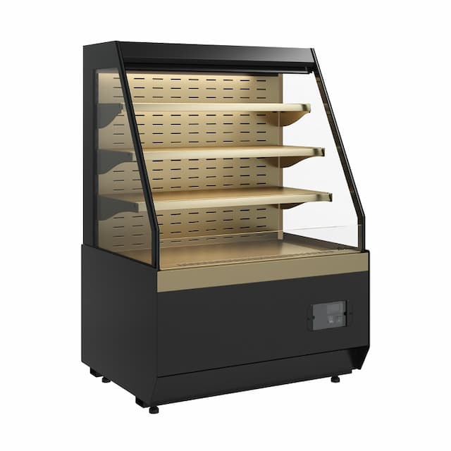 Витрина холодильная Carboma CUBE 2 KC70 VM 1,3-2 STANDARD открытая, горка скошенная боковина (версия 2.0) (9005-0109)