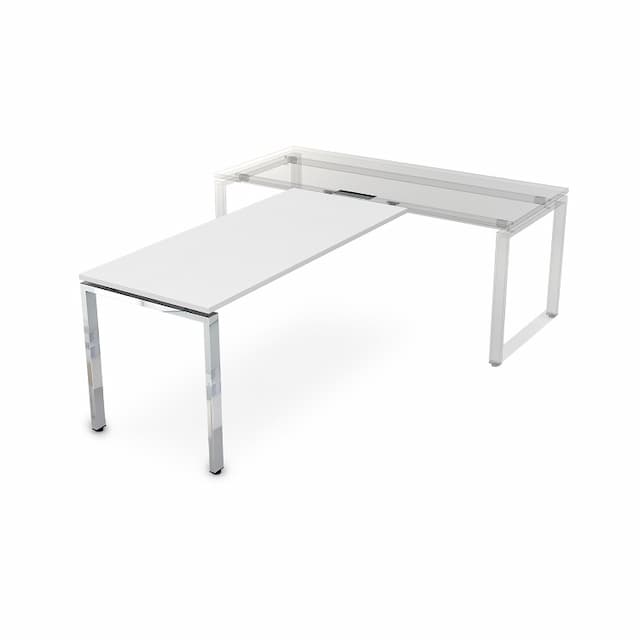 Брифинг приставка АЛСАВ Gloss line НБП-П.004 белый премиум/металл глянец