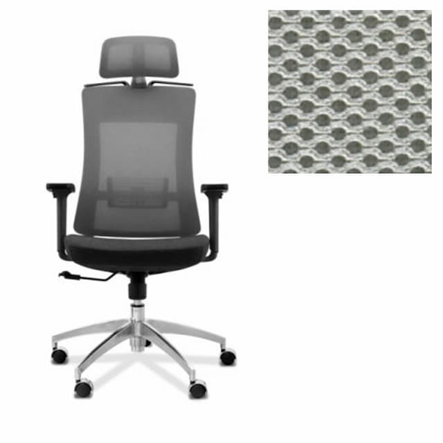 Кресло для персонала Юнитекс Pulse A PS/A/X/SL/3D/h ткань TW светло-серая