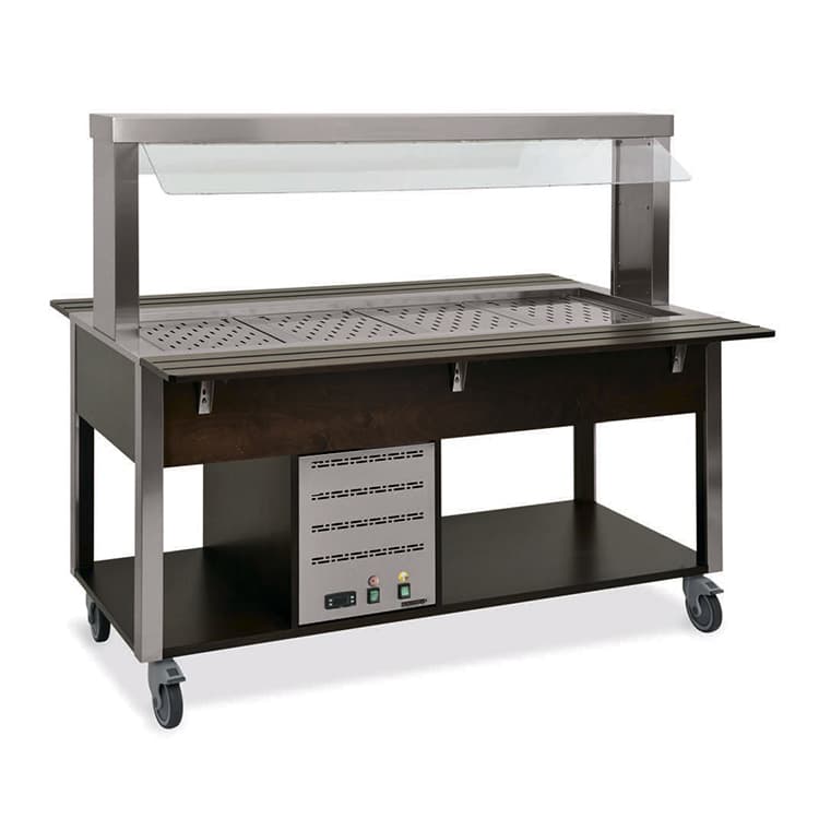 Стол Шведский тепловой (защитное стекло статичное) MetalCarrelli 6910.6-W (венге)